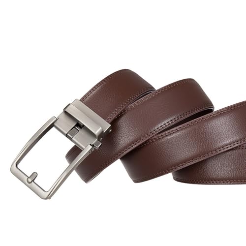 Men's Leather Belts Fashion Automatic Buckle Cowskin Male Belts Black Brown 3.5cm4