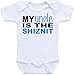 My Uncle is The Shiznit - Funny One Piece Baby Bodysuit (3M Short Sleeve Bodysuit, Blue Font)