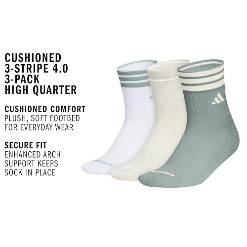 Image of adidas Cushioned Sport High Quarter Socks 3-Pairs Durable & Comfortable