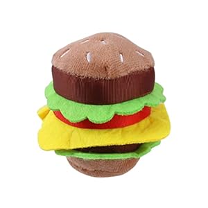 Pet Dog Chew Toy for Small Dogs Plush Hamburger Toy Dogs Soft Teething Toy Aggressive Chewers Toy Puppy