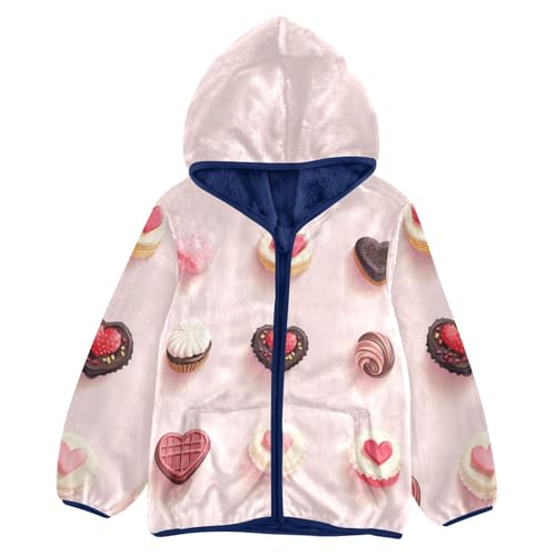 Love Chocolate Girls Fleece Jacket Girls Fall Jacket Girls Zip Up Hoodie Girls Sherpa Jacket 2-10T