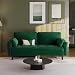 Yaheetech Fabric Sofa 2 Seater Sofa Couch with Side Storage Pockets, 2 Pillows Upholstered Couch for Living Room Bedroom Apartment Office Velvet Fabric Green Yaheetech Fabric Sofa 2 Seater Sofa Couch with Side Storage Pockets, 2 Pillows Upholstered Couch for Living Room Bedroom Apartment Office Velvet Fabric Green