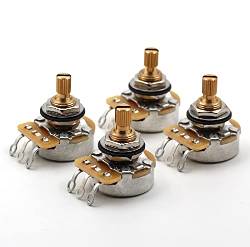 CTS TAOT Custom 500K SHORT Split Shaft Audio Taper Pots - Set of Four (4X) - 10% Tolerance 450G