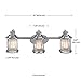 Globe Electric 51272 Bayfield 3-Light Vanity Light, Chrome, Ribbed Seeded Glass Shades, Bulb Not Included