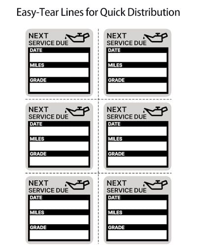 Image of for Oil Change Sticker Static Cling, Clear Stickers 120 Pcs 2 inchx 2 inch Next Service Due Sticker for Windshield, Easy to Peel with No Residue for Car Auto Vehicle Window (Grey)