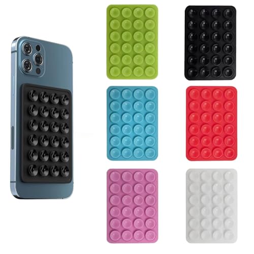 Fenglin-joy Silicona Ventosa Teléfono, 6 Piezas Soporte para Teléfono con Ventosa Soporte Cuadrado para teléfono móvil para Todos los Modelos de teléfono