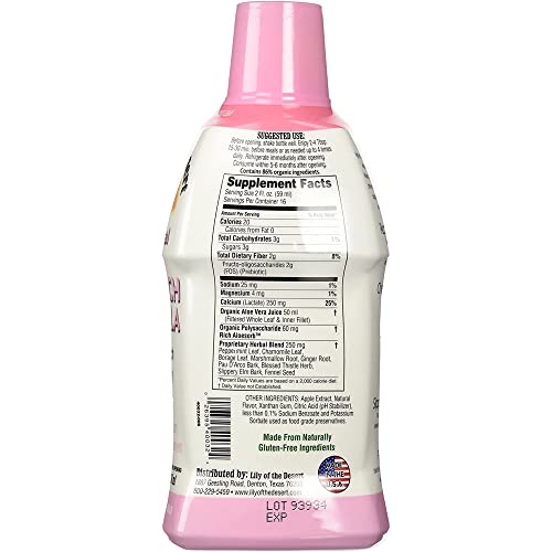 Lily Of The Desert Aloe Vera Herbal Stomach Formula, Soothe Heartburn And Indigestion Naturally, Vegan Dietary & Immune Support, Gluten Free Liquid Digestive Aid, Organic Aloe Vera Plant, 32 Fl Oz #TOP1
