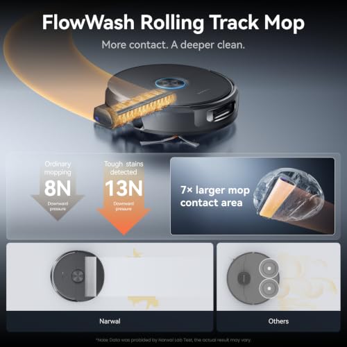 NARWAL Flow 2 Robot Vacuum and Mop Combo, 31000Pa, FlowWash Mop, Black - image 3
