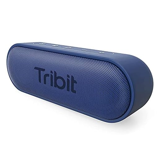 Tribit [Upgraded Version] XSound Go Wireless Bluetooth 5.0 Speakers with Loud Stereo Sound & Rich Bass 16W,24H Playtime,100 ft Bluetooth Range,Outdoor Lightweight IPX7 Waterproof,Built-in Mic (Blue)