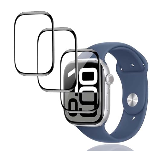 【3枚セット】For Apple Watch Series 10 (42mm) アップル ウォッチ シリーズ 10 フィルム 保護フィルム 【Moahsiuny】PMMA+PC製素材 高硬度 3D 高透過率 防指紋 耐衝撃 画面鮮やか 貼り付け簡単