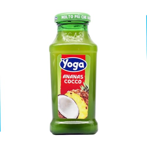 Yoga Jugo de fruta, coco y piña 24 botellas de cristal de 200 ml