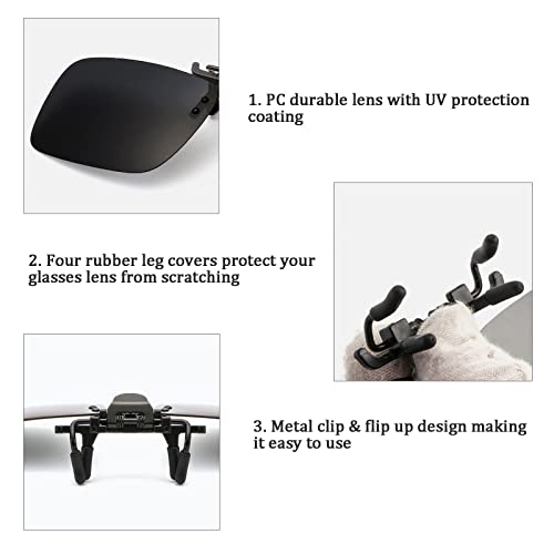 Non Polarized Clip On Sunglasses Over Prescription Glasses for Men Women UV Protection Clip-on Shades3