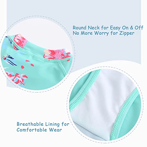 Image of Girls 3 Piece Swimsuits Set Long Sleeve Rash Guard Tankini Bathing Suits for Girls Beach Swimwear Set 3-16 Years