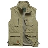 Safari Vest Men Hiking Vests for Men with Pockets Work Fishing Casual Outerwear Travel Sleeveless Golf Life Jacket Chalecos De Hombre Chalecos Para Hombre