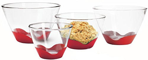 Anchor Hocking 4 Piece Splashproof Mixing Bowl Set with No-Slip Bases