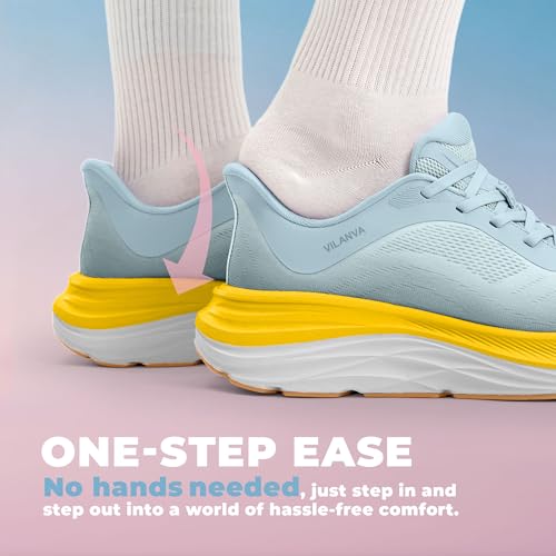 Image of Vilanva Women's Comfortable Walking Shoes Cushion Running Tennis Shoes Non-Slip Workout Gym Athletic Breathable Trendy Fashion Sneakers