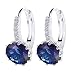 Produktbild 1 Paar Strass Zirkonia Creolen Damen Ohrringe Ohrhänger Ohrschmuck (Blau)
