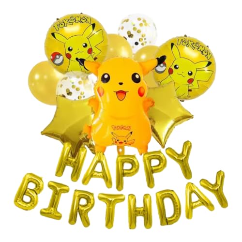 Pokémon 10 ballons et 1 bannière de ballons en aluminium | Pikachu