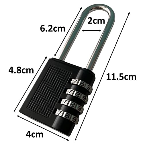 Syenll Waterproof 2.2 Inch Long Shackle 4 Digit Combination Padlock 4 Digital Locker Lock Number Gate Lock For School Gym Locker Black - View #5