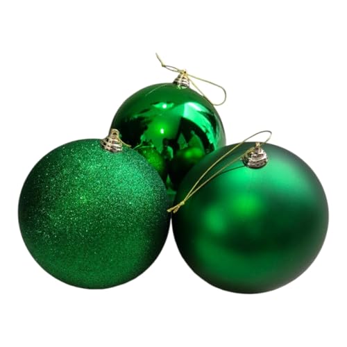 Esferas, Home LOVVEFAM 2024 Esferas navideñas Decorativas, 20 cm, Paquete de 3 Piezas, Rojo Brillante, Grandes (Verde)