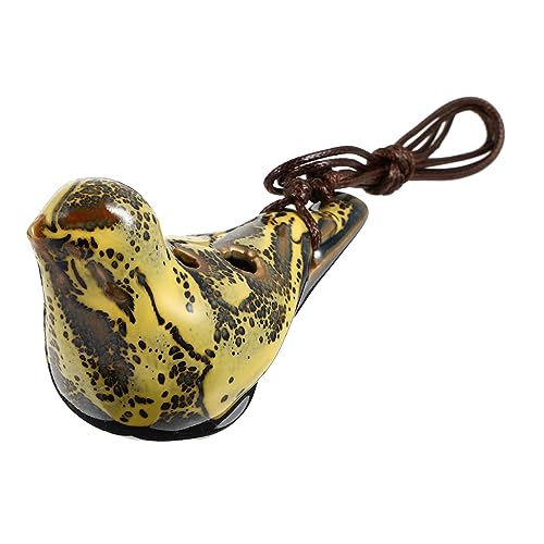 Kisangel Beginner Instrument 6-hole Ocarina Delicate White Porcelain Practice Musical Instrument for Boys and Girls