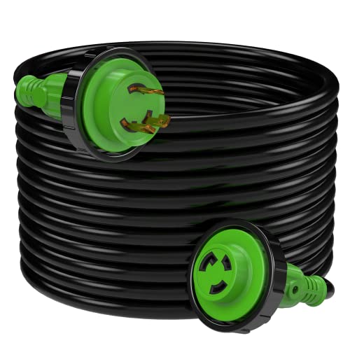 RVMATE Marine Shore Power Cord 50FT, 30A 125V Marine Shore Boat Extension Cord, Stow,10AWG/3C