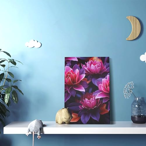Toile de fleurs violettes décoration murale HD pour bureau 30x45 - 3