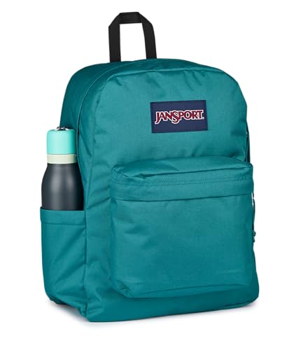 Image of JanSport SuperBreak Plus Backpack with Padded 15-inch Laptop Sleeve and Integrated Bottle Pocket - Spacious and Durable Daypack for Work and Travel - Emerald Pool