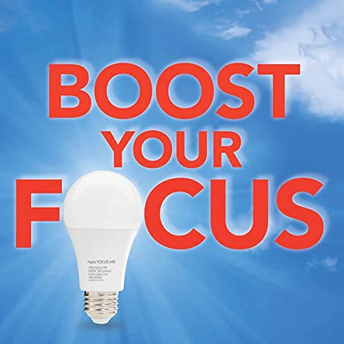 Norb NorbFOCUS LED Full Spectrum Light Bulb A19 Wellness Lighting for Focus & Productivity. for Mental Performance to Read, Study, Work, Focus. Desk or Office Lamp. Patent Pending (1Pack).