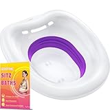 Soothic Sitz Bath for Toilet Seat Postpartum Care and Hemorrhoids - Yoni Steam Seat - Foldable Bidet BPA Free - Portable Basin for Epsom Salt Soak - Purple