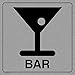 Viking segni dv1046-s15-ms"bar" Sign, positive testo nero con bordo in acciaio INOX, 1 mm, 150 mm altezza x 150 mm larghezza