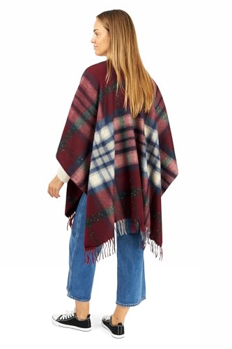 Image of Women's Shawl Wrap Poncho Ruana Cape Cardigan Sweater Open Front for Fall Winter Spring