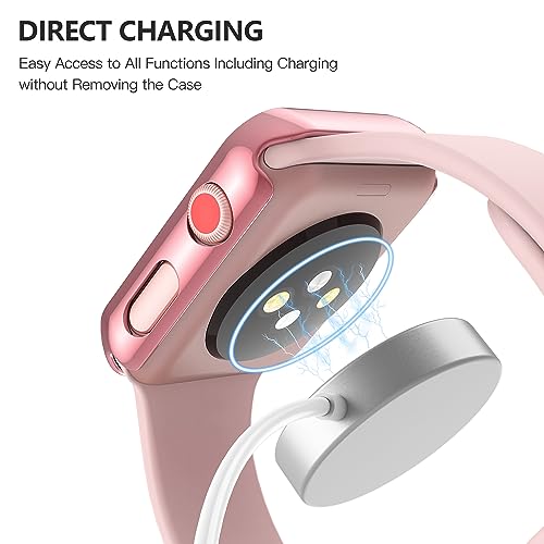 Piuellia 2-Pack Hard Case PC Screen Protector with Tempered Glass Compatible for Apple Watch Series 3 Series 2 38mm - Image 4