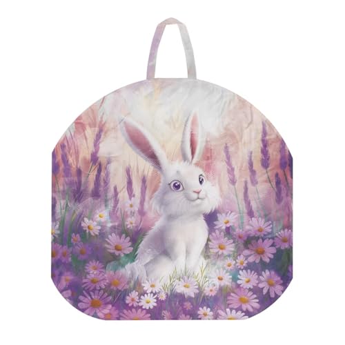 Qehuruxo Rabbit Infant Lounger Cover Newborn Lounger Pillow for Boys Girls 0-24 Month Purple Flowers Baby Bed Removable Cover for Infant Nursing Baby Nest Cover