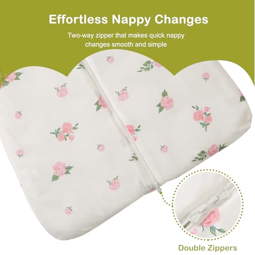 Image of Baby Sleep Sack 3.5 TOG Cotton Bloom L | 100% Cotton thick winter baby sleep sack with detachable sleeves, gentle on baby's skin, warm cozy sleep comfort for 18-36M