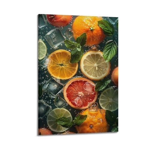 Poster fruits et menthe ZHOUKEG impression d'art moderne suspendue