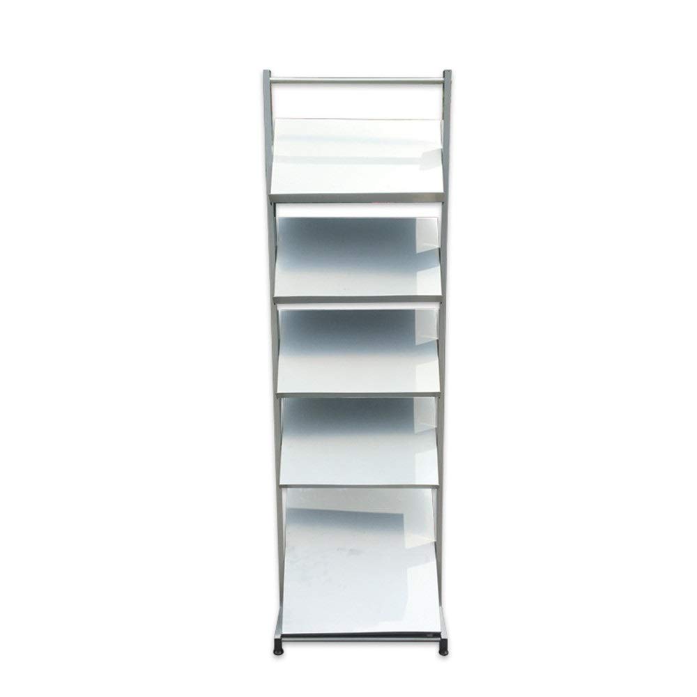 Boden-Zeitschriftenständer, Boden-Zeitschriftenständer, Broschürenständer, Werbe-Präsentationsständer, multifunktionaler Zeitungsständer für das Home-Office-Wohnzimmer (Silber, 50 x 170 cm)