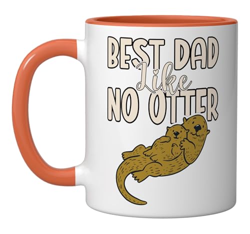 Taza de cerámica para papá 11 onzas naranja blanco miniatura 1