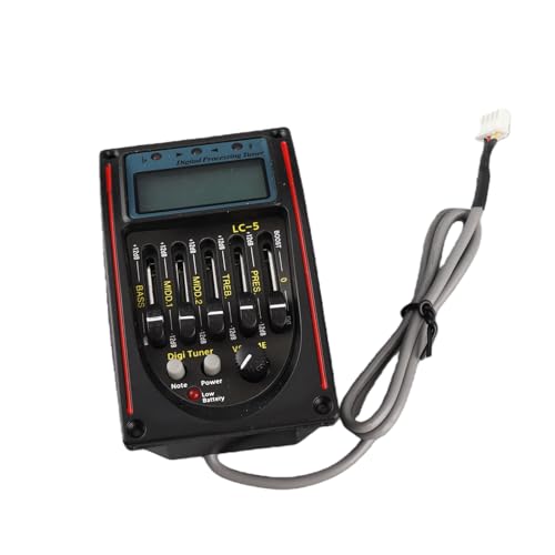 Bnineteenteam 5 Band Guitar Pickup EQ Equalizer Pickup Acoustic Guitar Preamp with LCD