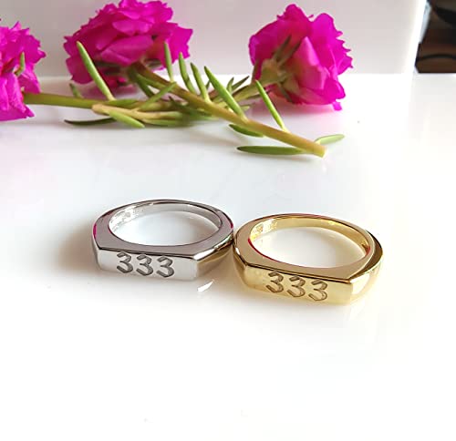 Angel Number Ring, Sterling Silver Personalized Angel Number 111, 222, 333, 444, 555, 666, 777, 888, 999, Custom Number Ring, Angel Number Jewelry (Gold)4