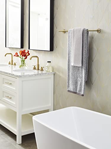 Image of Amerock Arrondi 24 inch Golden Champagne Towel Bar | Decorative bathroom hardware in durable Stainless Steel construction; mounting hardware included for easy installation