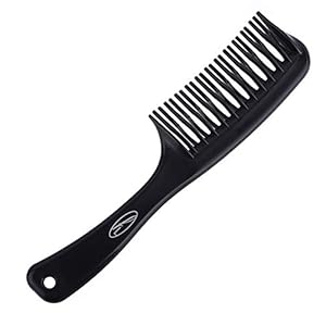 Fine Lines – Detangling Comb with Unique Intertwined Teeth – Hair Detangling and Shower Comb Great for Afro, Wet or Curly Hair, Thick Plastic Black antistatic comb