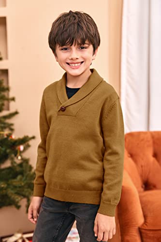 Makkrom Toddler Baby Boy Girl Shawl Collar Pullover Cable Sweaters Knit V Neck Christmas Fall Wniter Outfit2