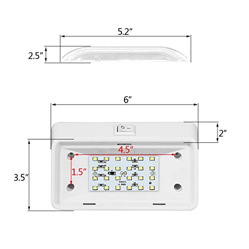 image for Partsam Rectangle LED RV Porch Light Exterior Utility Light 12v Lighti