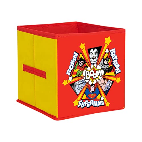 Image of DC SuperFriends Foldable Square Storage Box Organizer for Toys for Kids (Blue, Small, 10 x 10 x 10 inch)