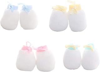 4 pares de luvas para bebês sem arranhões, luvas de algodão quente, sem arranhões, luvas macias para bebês recém-nascidos