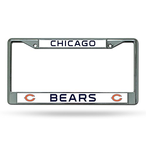 Marco de matrícula de Chicago Bears en cromo resistente de Rico Industries para auto de 6x12.25"