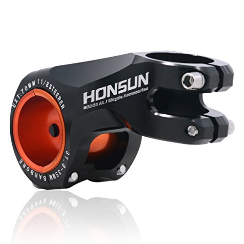 Felice Acekit Aluminum Alloy 31.8mm 7 Degree Bicycle Stem for Road Bike AM XC Mountain Bike with 1 1 8 Steer Tube and 1 1 4 Handlebar (Black II)