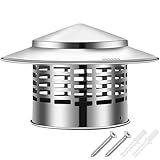 Tapa de Chimenea Cónica con Pantalla, Sombrerete de Chimenea de Acero Inoxidable 304, Sombrero de Chimenea para Estufa, Cubierta de Chimenea Tapa redonda para Tubo de Estufa(200mm/8in)