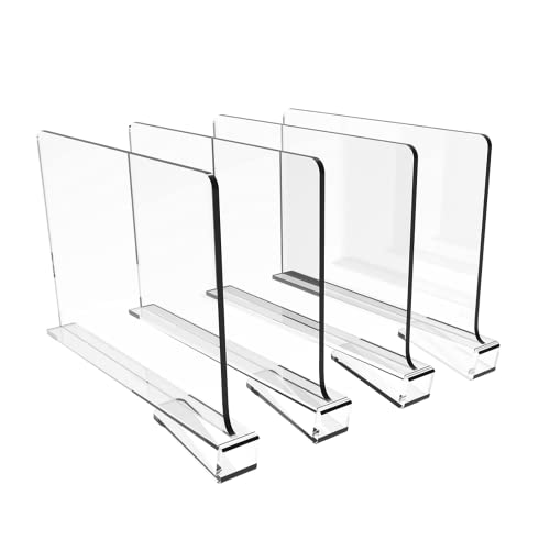 FNG8 Klare Acryl Schubladen Trenner [2er Pack] - Vertikales Schubladen Ordnungssystem für Zuhause, Geschäft & Büro - Transparente Schrank Organizer Schublade Teiler für Kleidung, Schuhe & Bücher Cover